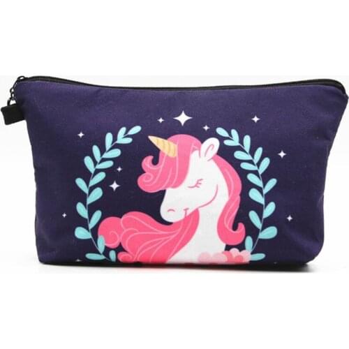 M468 Lovely Cosmetic Bag Horse Design Exquisite Printing Multi-function Women Cosmetic Bag Coin Bag