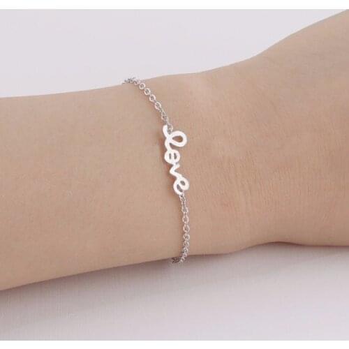 Fashion "Love" Letter Bracelet for Women Wholesale Cute Hand catenary
