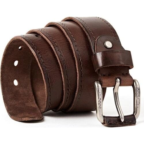 Men Top Layer Leather Casual High Quality Belt Pin Buckle Genuine Leather Fashion Design Belts Male Waistband Retro Strap