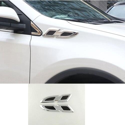 For Ford EDGE 2015 2016 2017 2018 Car Styling Body Stick ABS Chrome Front Machine Side Fender Vents Air Outlet Lamp Trim 2pcs