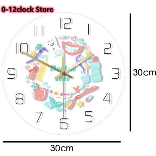 Watercolour Dental Care Wall Clock Dentist Office Stomatology Acrylic Watch Oral Medicine Dental Clinic Multi Colors LED Light