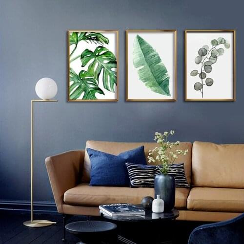 Nordic Tropical Plants Poster Canvas Painting Decorative Green Leaves Picture Wall Art Painting for Living Room Home Hotel Decor