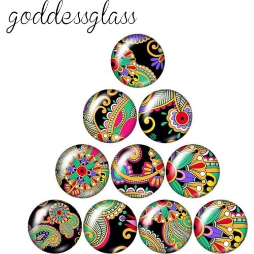 New Flowers patterns beauty 10pcs 12mm/18mm/20mm/25mm/30mm Round photo glass cabochon demo flat back Making findings ZB0581