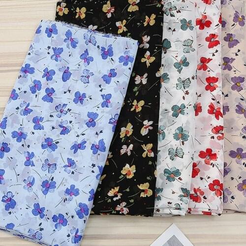 New Flower Chiffon Dress Breathable Beautiful Summer Fabric