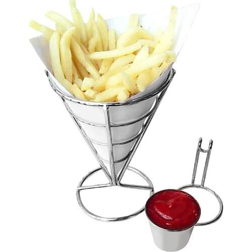 New Single/Double Cup Plating French Fries Stand Buffet Cone Snacks Display Stand Buffet Cone Snack Display Stand Fries Baskets
