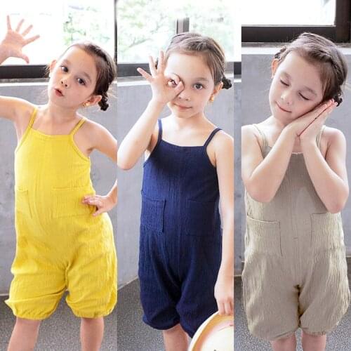 New Summer Toddler Overalls Baby Suspender Pants Solid Baby Boy Overalls 3 Colors Girls Cute Overalls Pants For Kids BCT039