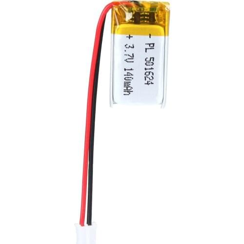 Mejuew 3.7V 140mAh 501624 Rechargeable Lipo Battery with JST Connector