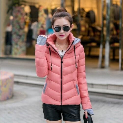 Thicked Parka Stand Collar 2021 Solid Oversized Female Coats Outwear Casual Cotton Slim Hooded Long Jacket Women