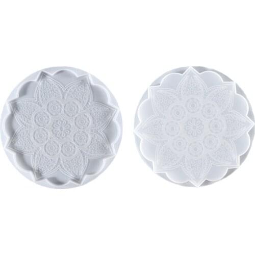 Mandala Coaster Epoxy Resin Mold Cup Mat Placemat Casting Silicone Mould DIY Crafts Home Decorations Making Tool