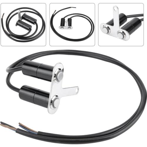 Aluminum alloy weatherproof Motorcycle Handle Switch Start Kill Angle Two-button Control Switch C Blue LED indicator light