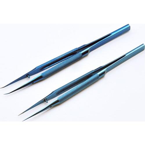 Beauty Micro-tooth Straight Platform Tweezers Head 0.3mm/0.15mm Length 11cm Ophthalmic forceps Makeup Tools