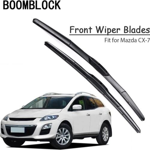 BOOMBLOCK 2PCS High Quality Front Windshield Wiper Blades For Mazda CX-7 CX7 2013 2012 2011 2010-2002 Accessories