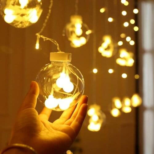 LED Wishing Ball Light String Waterproof Curtain Light Home Decoration Wedding Set Up Adjustable Flashing Decorative Light