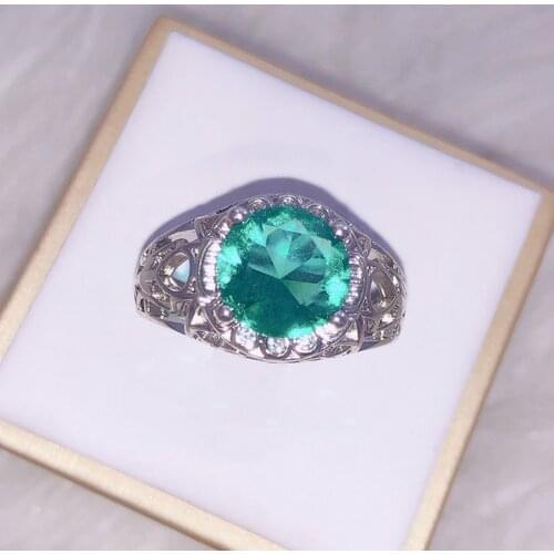 Vintage Green Crystal Ring Fashion Elegant Ladies Engagement Ring Factory Wholesale