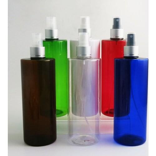 High Quality 12 x 500ml Large PET Empty Plastic Refillable Colorful Perfume Bottle with Sprayer Packing Cosmetic Containers