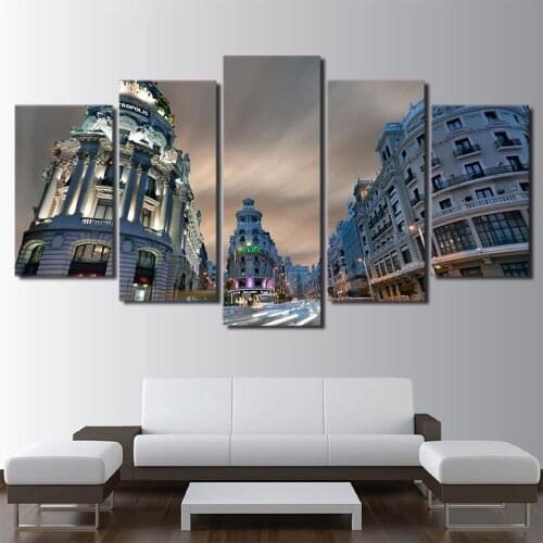 High Quality 5Pcs Diy 5D Madrid City Full Square Round Diamond Painting Cross Stitch Kits Art Northern EuropeZP-4325