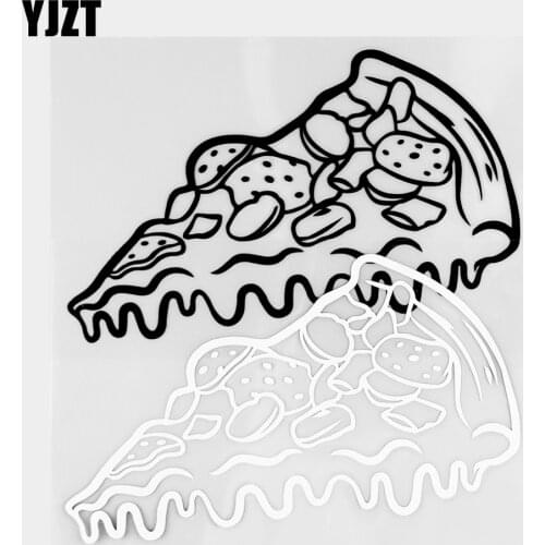YJZT 15×9.4CM Pizza Food Vinyl Decal Car Windows Art Decoration High Quality Car Sticker Black / Silver 20B-0403