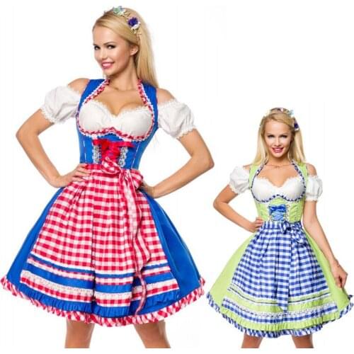 Ladies Oktoberfest Beer Maid Wench German Bavarian Heidi Fancy Dress Costume MS1207