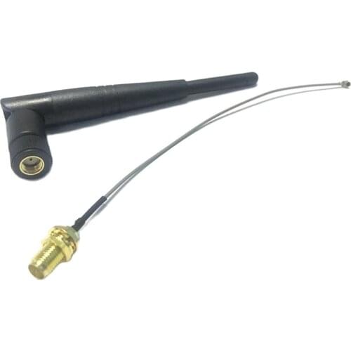 2.4 GHz 3dBi Antenna RP SMA Male Wireless WLAN Black Aerial 14CM + IPX / u.fl To RP SMA Female Pigtail Cable 15cm for wireless