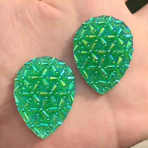 30*40mm Tear Drop Stick crystal Rhinestones for dress making,jewelry decoration,bags,garment,shoes 32pcs -E966*4