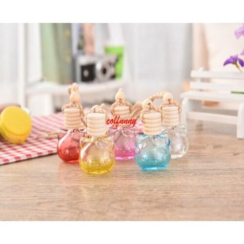 300pcs Car Perfume Pendant Empty Bottle Pig Car Perfume Bottle Car Rearview Mirror Pendant Type Essential Oil Empty Bottle FXS11