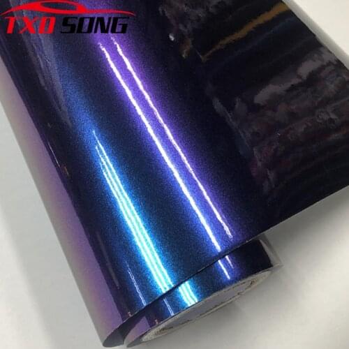 50cm*200/300/500CM Glossy Chameleon Pearl Glitter Vinyl Sticker Purple to Blue DIY Car Body Film Vinyl Car Wrap Sticker Decal
