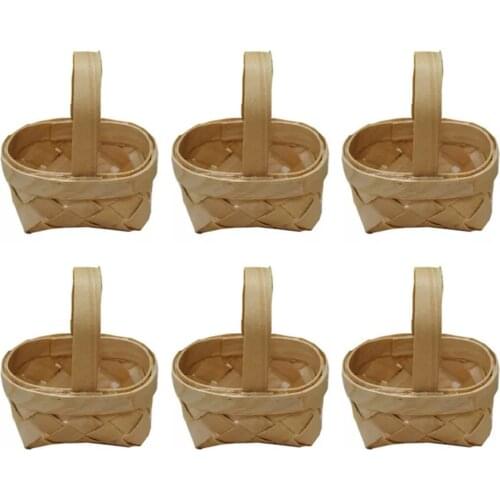 6pcs Wedding Handmade Candy Basket Retro Party Candy Case Mini Gift Baskets