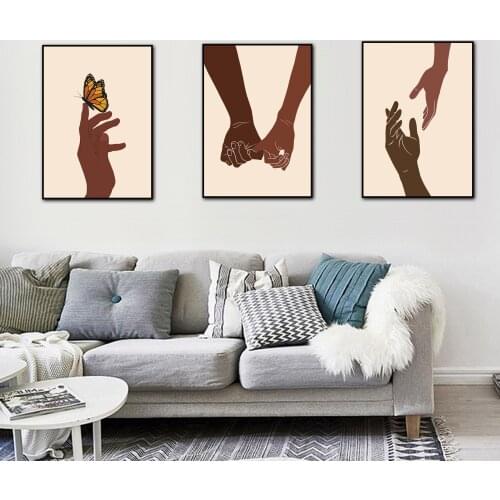 Butterfly Hands Abstract Canvas Painting Home Art Posters Bedroom Corridor Stickers Nordic Decoration Posters