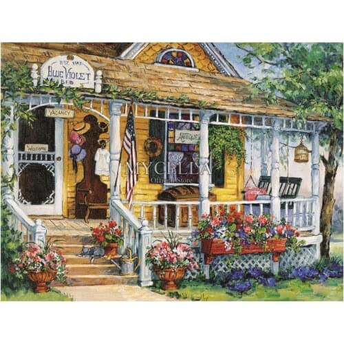 Blue Violet Full 5D DIY Diamond Painting Flowers Needlework Diamond Embroidery Cross Stitch Rhinestone Mosaic Christmas Gifts