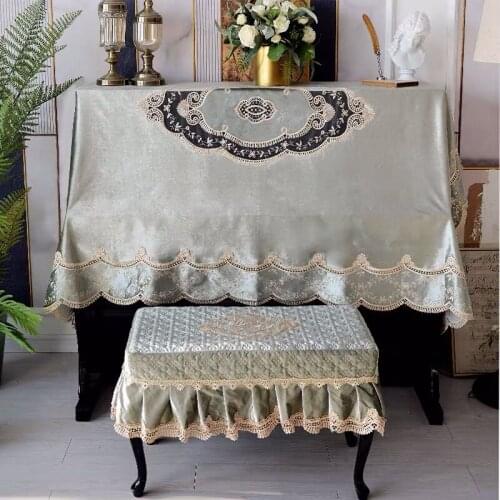 1pc 150x220cm Velvet Laced Piano Cover Big Size Full Piano Cloth Dust Proof Covering Sheet Family Friend Wedding Gift