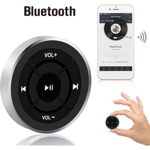 Bluetooth Remote Control Button Car Steering Wheel Motorcycle Bike Handlebar Wireless Media Button