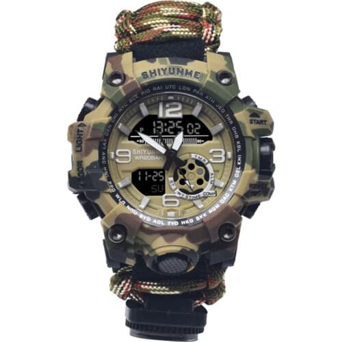 SHIYUNME Military Watch Men With Compass 50M Waterproof Male Electronic Clock Chronograph Sport Watches Digital Wristwatches