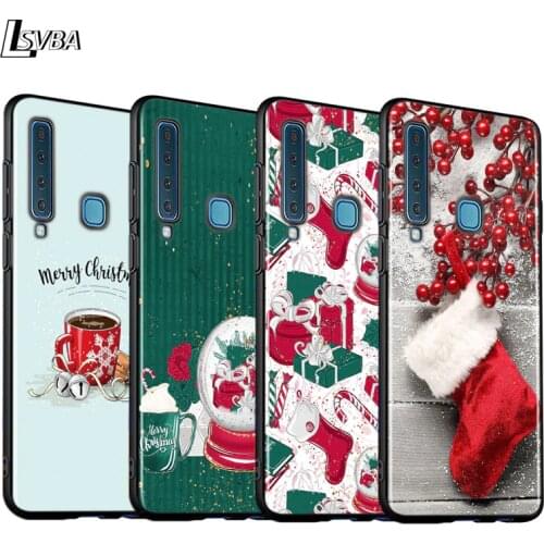 Black Cover New Year Gifts Christmas for Samsung A9 A7 2018 Shell for Samsung Galaxy A8 A6 Plus A5 A3 2018 2017 Phone Case