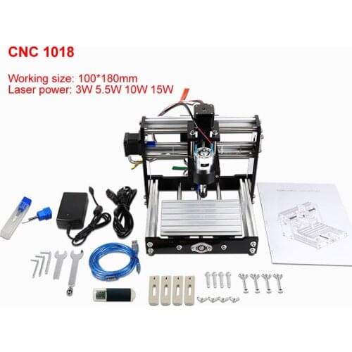CNC 1018 Laser Engraver 3W 5.5W 10W 15W Wood CNC Router GRBL ER11 Hobby DIY PCB PVC Cutting Engraving Milling Machine CNC1018