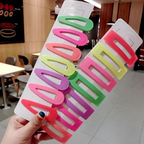 Colorful BB Clips Candy Color Sweet Geometric Hair Clips Lady Hair Ornament Cute Hairpin Charm Barrette Fashion Hair Accessories