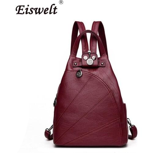 Женские кожаные рюкзаки EISWELT China At AliExpress