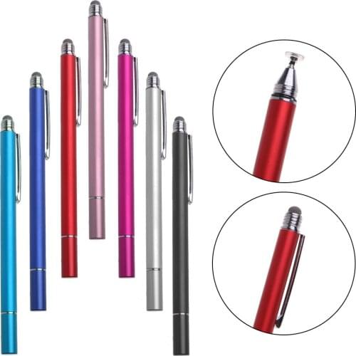 2 in 1 Capacitive Stylus Pen Disc Tip & Cloth Head High-Sensitivity and Precision Universal Touch Screens Drawing Pen