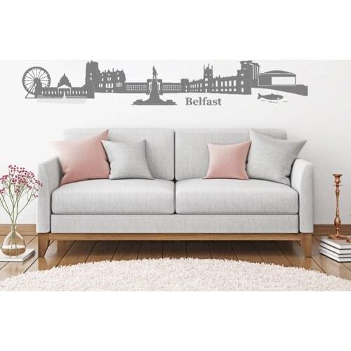 Skyline of Belfast Vinyl Wall Decal Northern Ireland Beautiful City Home Decor Mural Living Room Modern Decorative Sticker LC127