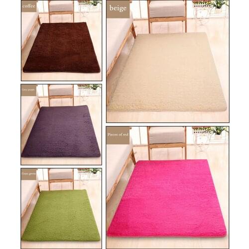 Indoor Washed Silk Wool Rug Indoor Living Room Coffee Table Blanket Non-slip Carpet Rug Silky Rugs Bedroom Floor Mat Baby Nurser