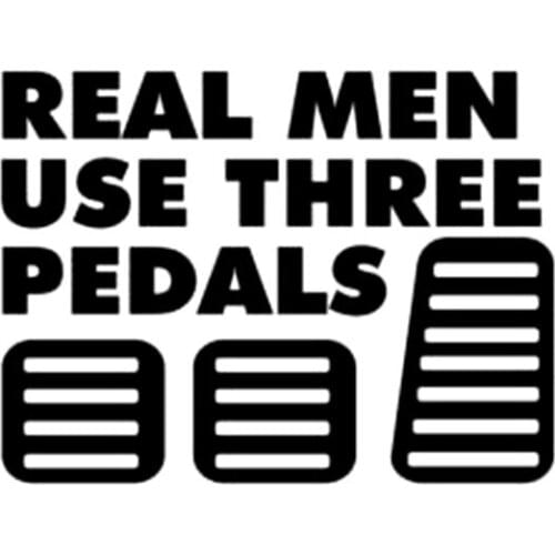 Real Men Use Three Pedal Auto Stickers Pvc Diesel Turbocharged Car Decal Decoration To Cover Scratches, 15cm * 11cm