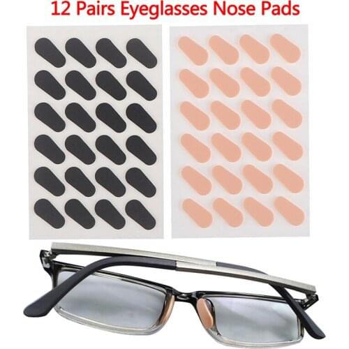 12 Pair Unisex Soft Foam Nose Pads Self Adhesive Eyeglass Nose Pads Anti-Slip Eyeglass Nose Pads Thin Nosepads For Glasses