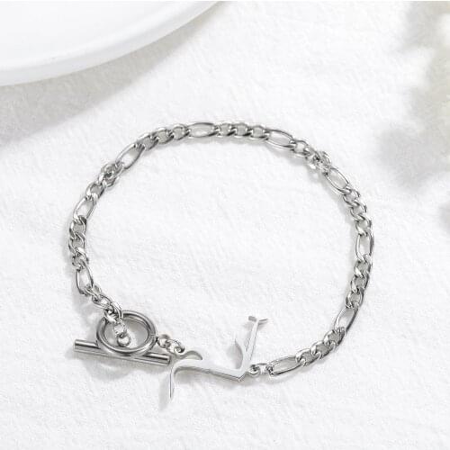 BRACELET PRENOM EN ARABE New Women Customize Letter Arabic Name Bracelet Stainless Steel Bracelet Personalized Islamic Jewelery