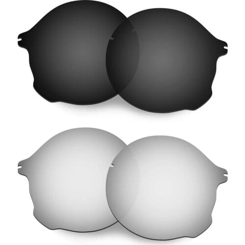 HKUCO For Tailend Sunglasses Polarized Replacement Lenses 2 Pairs - Black&Silver