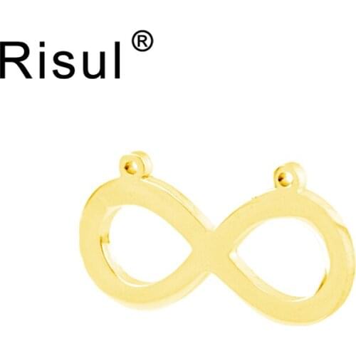 Risul infinity with 2 loops blank pendant both sides mirror polished stainless steel high quality pendant wholesale 100pcs