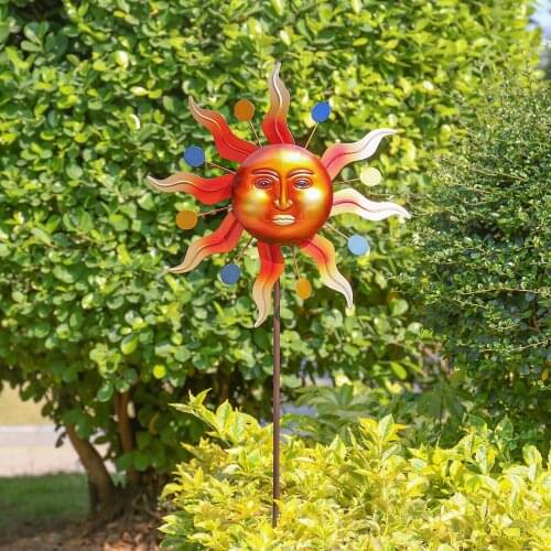 Outdoor Windmill Iron Ground Garden Stake Lawn Backyard Decor Art Creative