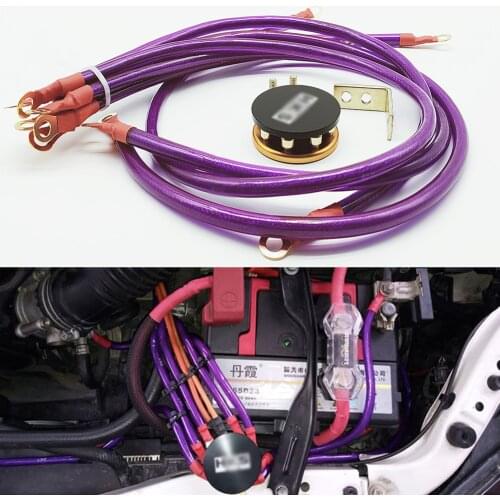 Universal 10MM 6 in 1 Car Earth Ground Cables Grounding Wire System Kit High Performance Improve Power