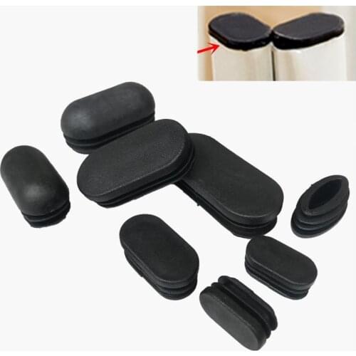 10pcs Plastic Oval tube insert plug Pipe hole cover non slip table chair leg cap floor protector mat furniture leveling feet pad