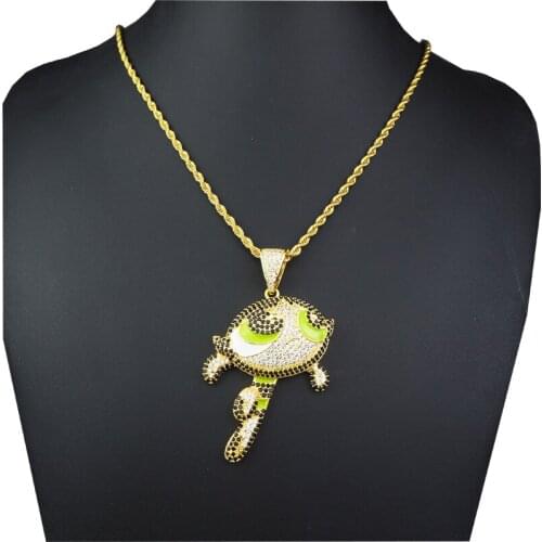 High quality new style zircon inlaid pendant with flying policewoman pattern copper jewelry unisex hipster necklace