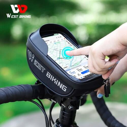 WEST BIKING Bike Bag Frame Front Top Tube Touch Screen Phone Case Cycling Bag Waterproof Accesorios Bicicleta MTB Road Bike Bag