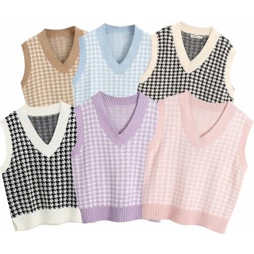 Women vintage sweater swallow gird vest